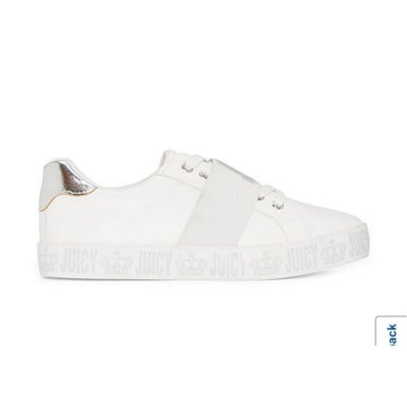 Juicy Couture Chaya white multi silver tennis wedge trainers Sneakers,10 nwot - Picture 5 of 7